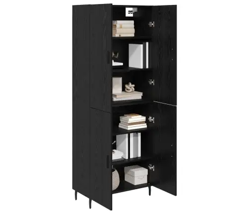 Augstais Skapītis Melns Ozols 69,5 X 34 X 180 Cm Vidaxl