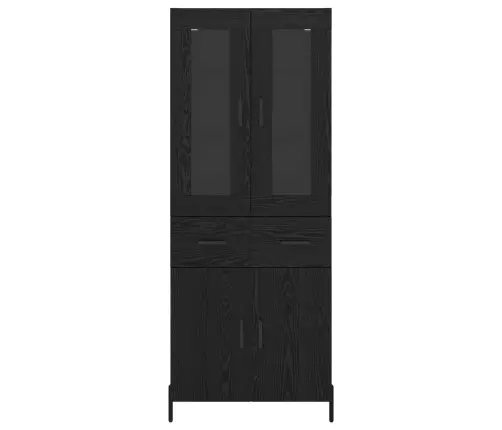 Augstais Skapītis Melns Ozolkoks 69,5 X 34 X 180 Cm Vidaxl