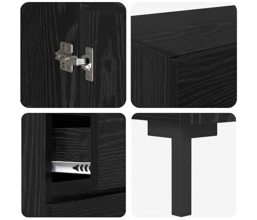 Kõrgushein Sahtliga Must Tamm 69,5 X 34 X 180 Cm Tehispuit