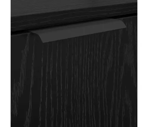 Vonios Baldų Rinkinys 5 Pcs Juodas Ąžuolas Apdirbta Mediena