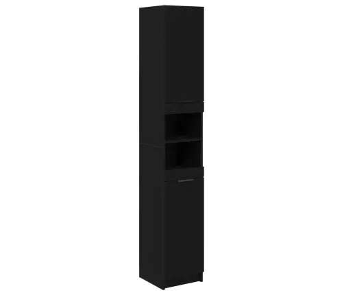 Vonios Baldų Rinkinys 5 Pcs Juodas Ąžuolas Apdirbta Mediena