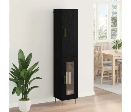 Aukštas Spintelė Juodas Ąžuolas 34,5 X 34 X 180 Cm