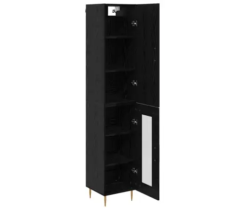 Aukštas Spintelė Juodas Ąžuolas 34,5 X 34 X 180 Cm