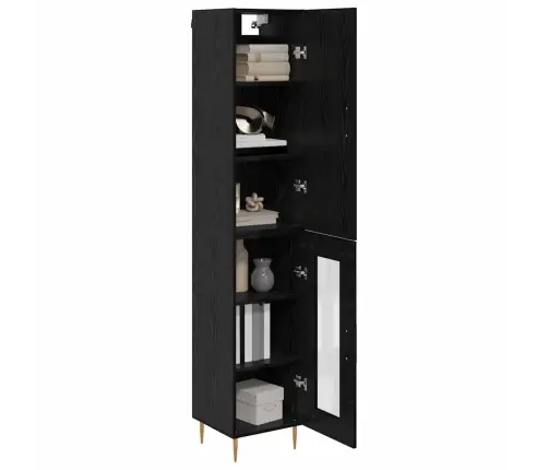 Aukštas Spintelė Juodas Ąžuolas 34,5 X 34 X 180 Cm