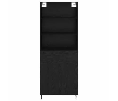 Augstais Skapītis 2 Pcs Melns Ozolkoks 69,5 X 34 X 180 Cm Vidaxl