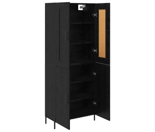 Augstais Skapītis 2 Pcs Melns Ozolkoks 69,5 X 34 X 180 Cm Vidaxl