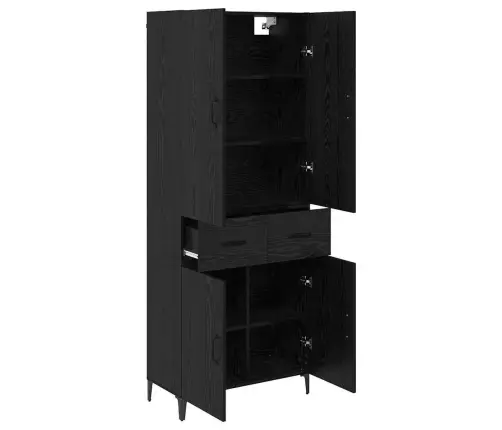 Aukštas Spintelė Su Stalčių Juodas Ąžuolas 69,5 X 34 X 180 Cm