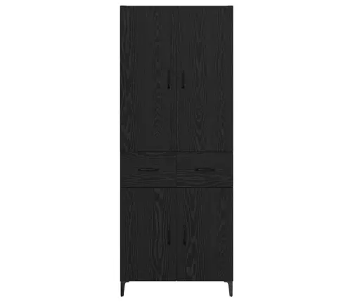 Aukštas Spintelė Su Stalčių Juodas Ąžuolas 69,5 X 34 X 180 Cm