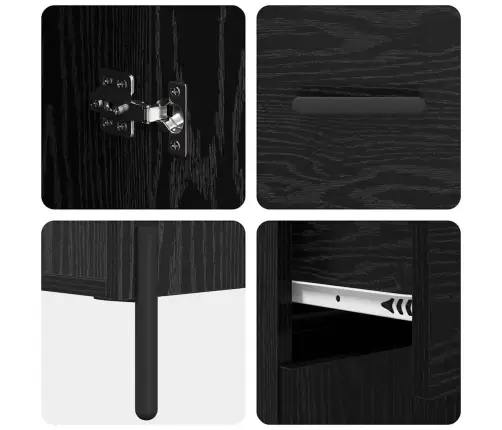 Aukštas Spintelė 2 Pcs Juodas Ąžuolas 69,5 X 34 X 180 Cm