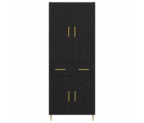 Aukštas Spintelė Su Stalčių Juodas Ąžuolas 69,5 X 34 X 180 Cm