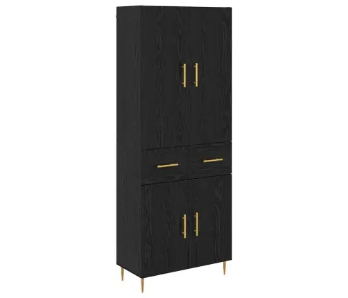 Aukštas Spintelė Su Stalčių Juodas Ąžuolas 69,5 X 34 X 180 Cm