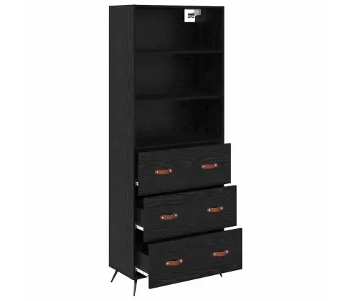 Augstais Skapītis 2 Pcs Melns Ozols 69,5 X 34 X 180 Cm Vidaxl