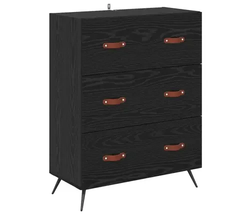 Augstais Skapītis 2 Pcs Melns Ozols 69,5 X 34 X 180 Cm Vidaxl