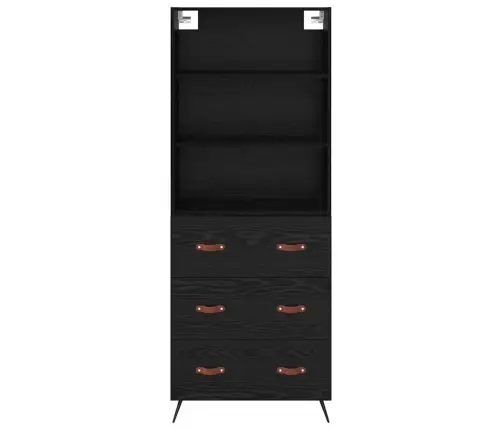 Augstais Skapītis 2 Pcs Melns Ozols 69,5 X 34 X 180 Cm Vidaxl