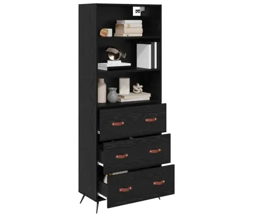 Augstais Skapītis 2 Pcs Melns Ozols 69,5 X 34 X 180 Cm Vidaxl