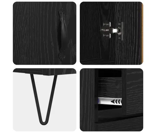 Kõrgushein Sahtliga Must Tamm 69,5 X 34 X 180 Cm Tehispuit