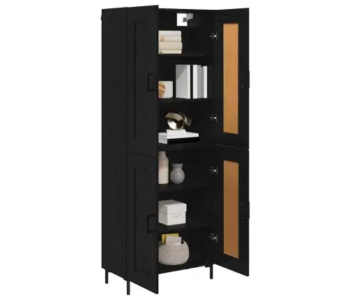 Augstais Skapītis Melns Ozolkoks 69,5 X 34 X 180 Cm Vidaxl