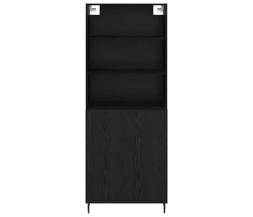 Augstais Skapītis 2 Pcs Melns Ozolkoks 69,5 X 34 X 180 Cm Vidaxl