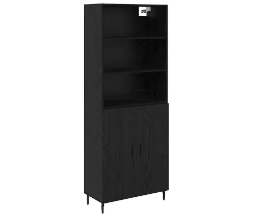 Augstais Skapītis 2 Pcs Melns Ozolkoks 69,5 X 34 X 180 Cm Vidaxl