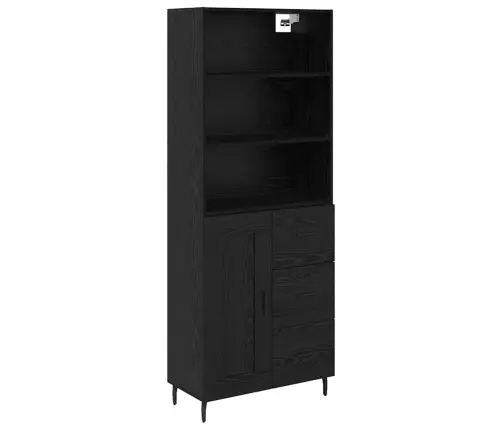 Kõrgushein 2 Pcs Must Tamm 69,5 X 34 X 180 Cm Tehispuit