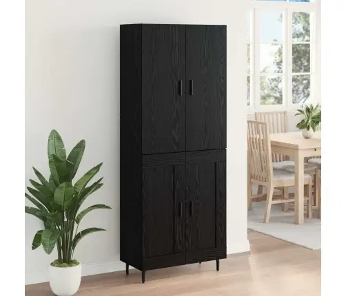 Augstais Skapītis Melns Ozols 69,5 X 34 X 180 Cm Vidaxl