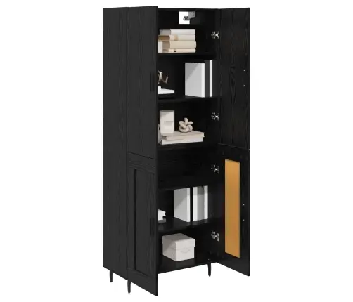 Augstais Skapītis Melns Ozols 69,5 X 34 X 180 Cm Vidaxl