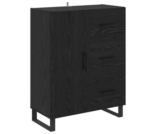 Kõrgushein Sahtliga 2 Pcs Must Tamm Kunstlik Puit Ja Klaas