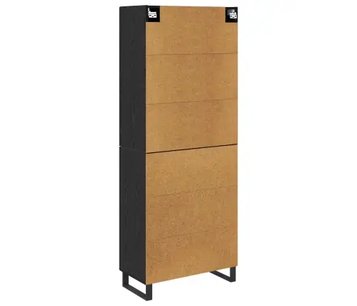 Kõrgushein Sahtliga 2 Pcs Must Tamm Kunstlik Puit Ja Klaas