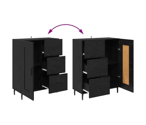 Augstais Skapītis Melns Ozolkoks 69,5 X 34 X 180 Cm Vidaxl