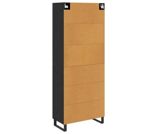 Augstais Skapītis 2 Pcs Melns Ozolkoks Koka Un Stikla Materiāls Vidaxl