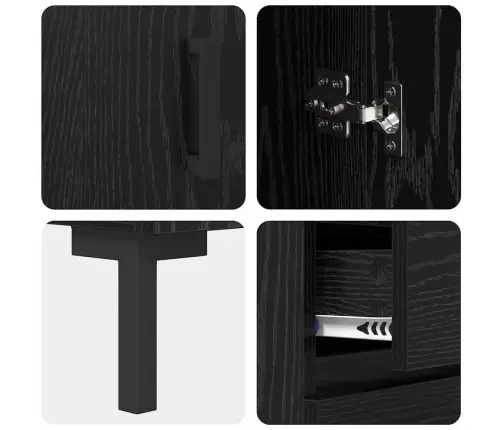 Aukštas Spintelė Su Stalčių Juodas Ąžuolas 69,5 X 34 X 180 Cm