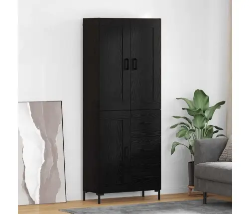 Aukštas Spintelė Su Stalčių Juodas Ąžuolas 69,5 X 34 X 180 Cm