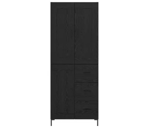 Aukštas Spintelė Su Stalčių Juodas Ąžuolas 69,5 X 34 X 180 Cm