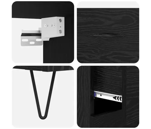 Kõrgushein Sahtliga 2 Pcs Must Tamm Tehispuit