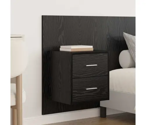 Galvos Aukštas Su Spinta 3 Pcs Juodas Ąžuolas Apdirbta Mediena