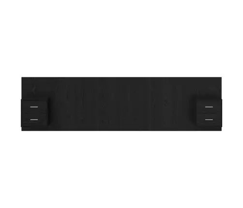 Galvos Aukštas Su Spinta 3 Pcs Juodas Ąžuolas Apdirbta Mediena