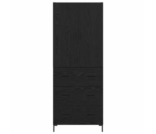 Augstais Skapītis Melns Ozolkoks 69,5 X 34 X 180 Cm Vidaxl