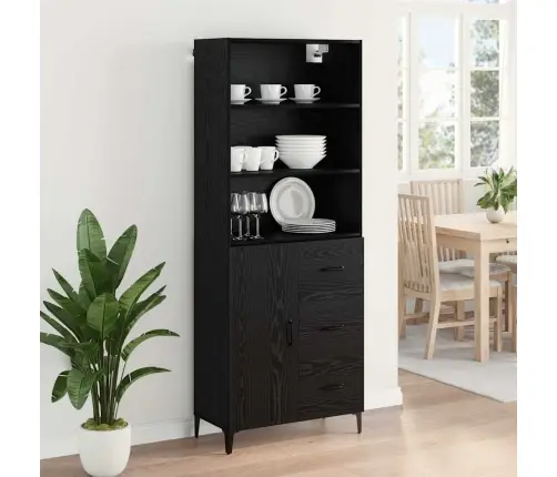 Kõide Seinale Kinnitatav Sahtliga 2 Pcs Must Tamm Tehispuit