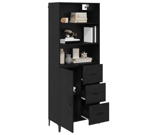 Kõide Seinale Kinnitatav Sahtliga 2 Pcs Must Tamm Tehispuit