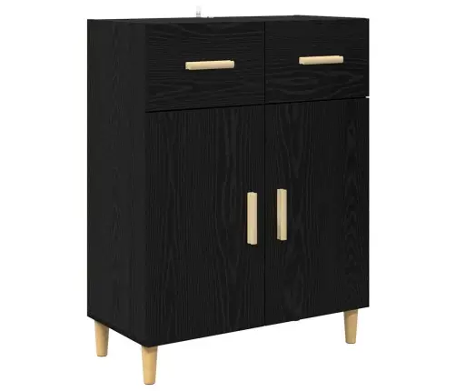 Augstais Skapītis 2 Pcs Melns Ozolkoks 69,5 X 34 X 180 Cm Vidaxl