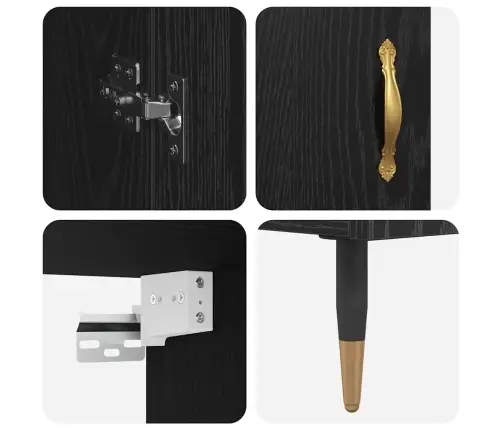 Augstais Skapītis 2 Pcs Melns Ozolkoks 69,5 X 34 X 180 Cm Vidaxl