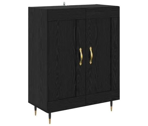 Augstais Skapītis 2 Pcs Melns Ozolkoks 69,5 X 34 X 180 Cm Vidaxl