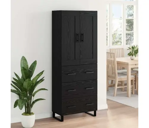 Aukštas Spintelė Su Stalčių Juodas Ąžuolas 69,5 X 34 X 180 Cm