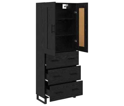 Aukštas Spintelė Su Stalčių Juodas Ąžuolas 69,5 X 34 X 180 Cm