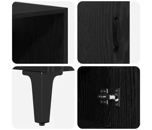 Puse Ar Atvilktni 2 Pcs Melns Ozolkoks Inženierijas Koks Vidaxl