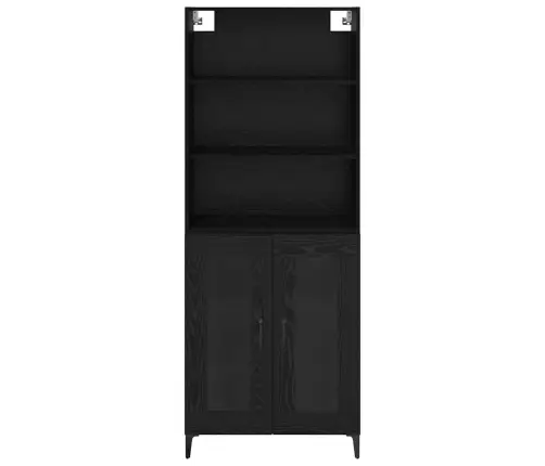 Puse Ar Atvilktni 2 Pcs Melns Ozolkoks Inženierijas Koks Vidaxl