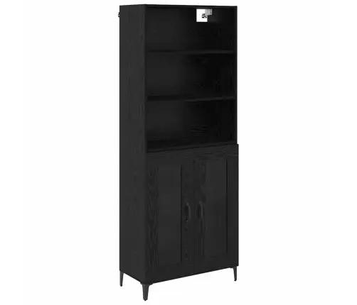 Puse Ar Atvilktni 2 Pcs Melns Ozolkoks Inženierijas Koks Vidaxl