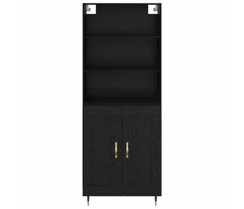 Kõrgushein 2 Pcs Must Tamm 69,5 X 34 X 180 Cm Tehispuit