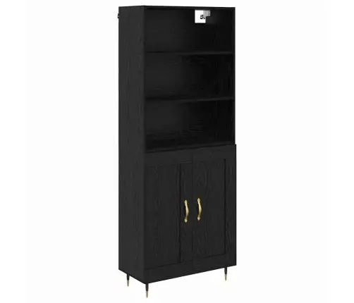 Kõrgushein 2 Pcs Must Tamm 69,5 X 34 X 180 Cm Tehispuit