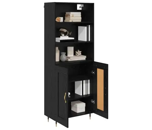 Kõrgushein 2 Pcs Must Tamm 69,5 X 34 X 180 Cm Tehispuit